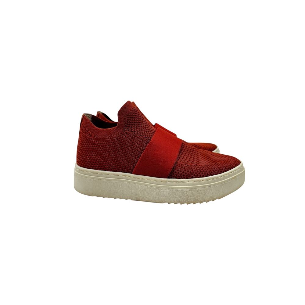 Eileen Fisher Rust Red Pari Knit Platform Sneakers Womens Size 6 Slip On Shoes